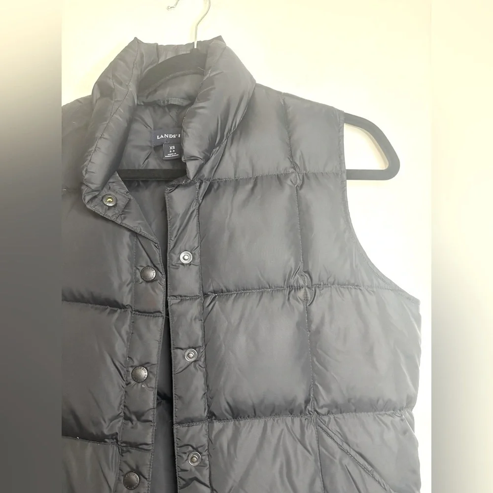 Lands’ End XS 2-4 Black Puffer Vest‎ 80/20 Down Feather Fill Nylon Warm Core